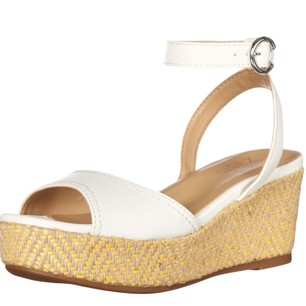Naturalizer Bryar Espadrille White Wedge Sandals Women's Size 7